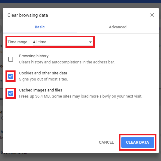 Chrome (Mac) - Clearing Cache and Cookies