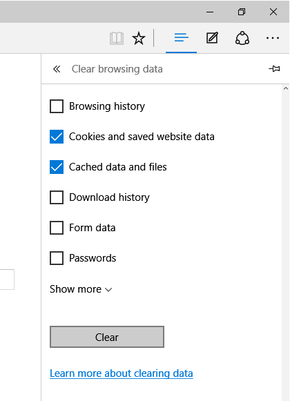 How to clear cache and cookies in Microsoft Edge on Windows