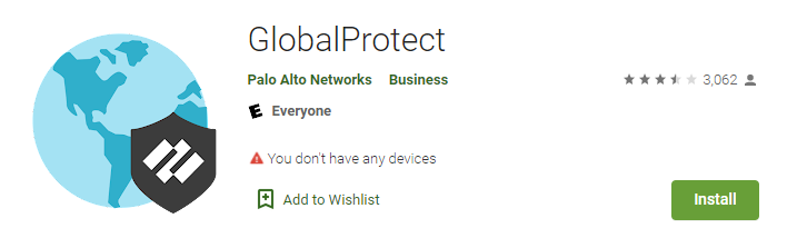 GlobalProtect logo with install button