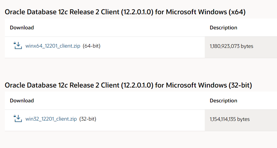 oracle client 12c download for windows 64 bit