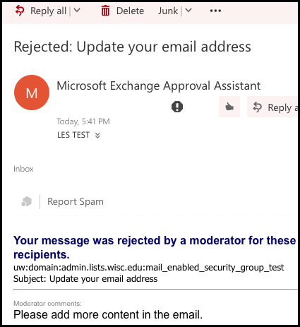 update your email address per moderator request