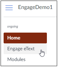 Click Engage eText Link in NavBar