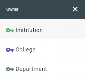 Select filter owner school or college