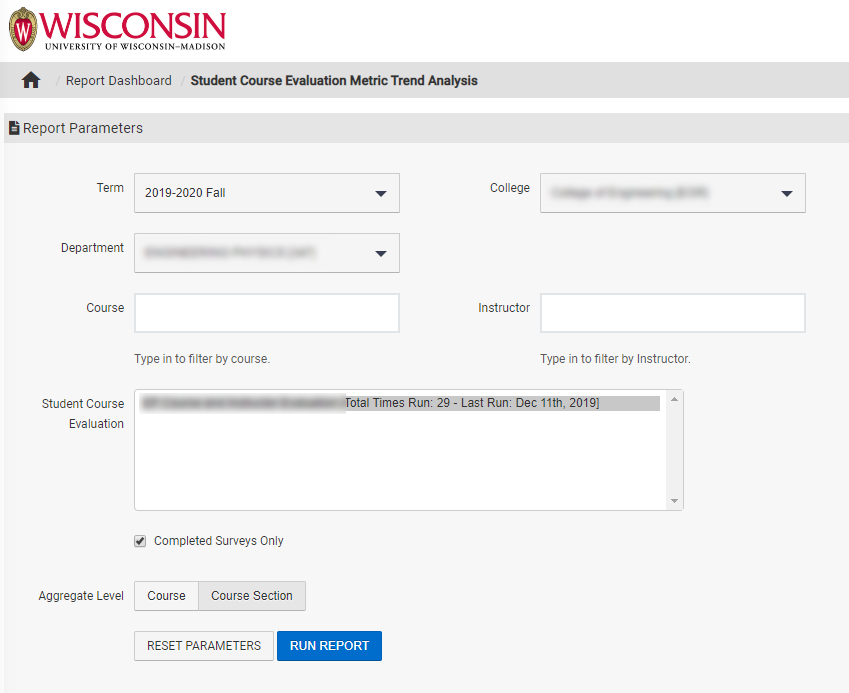report options