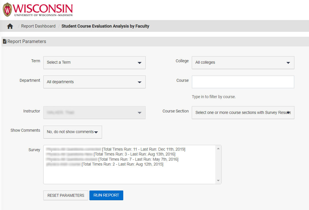 report options