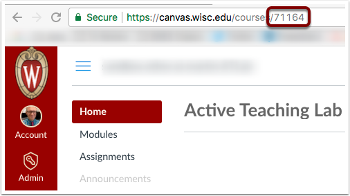 Canvas Number is located in course URL