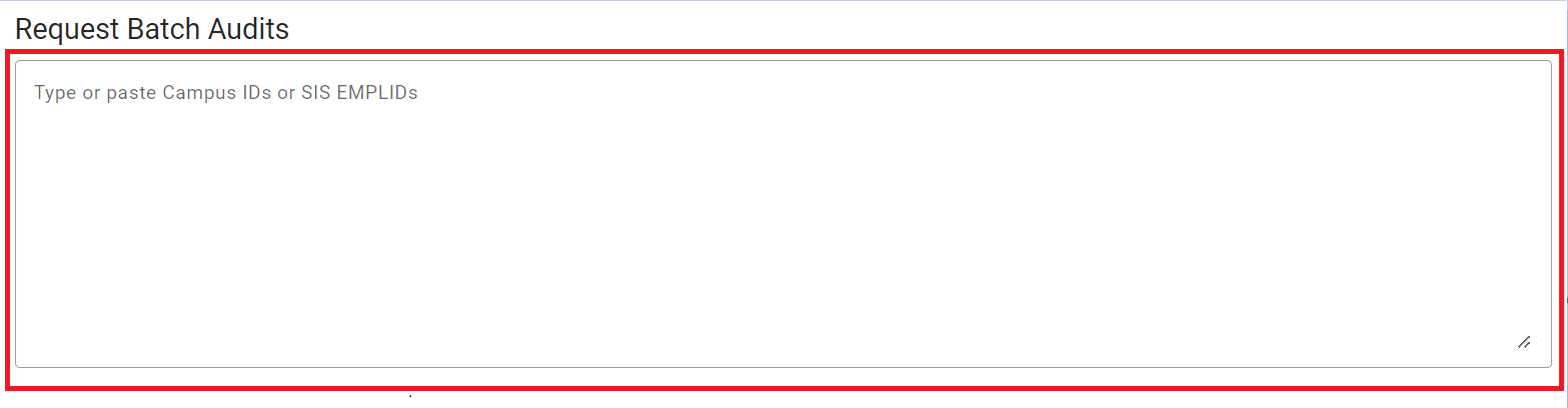 Request Batch Audits Textbox