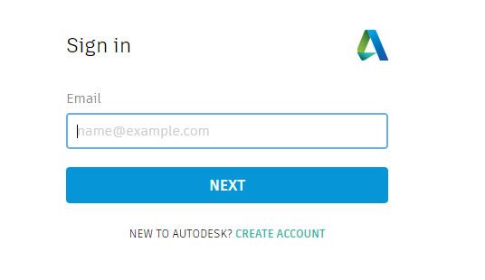 AutoDesk Signin page