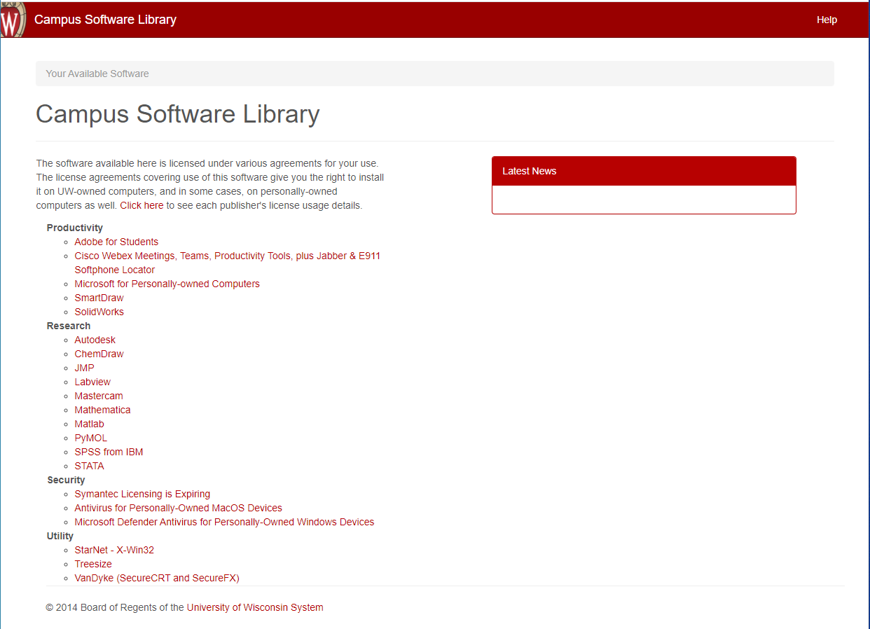 Campus Software Library SW