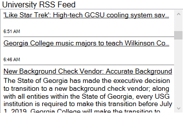Example of a Cherwell RSS Feed