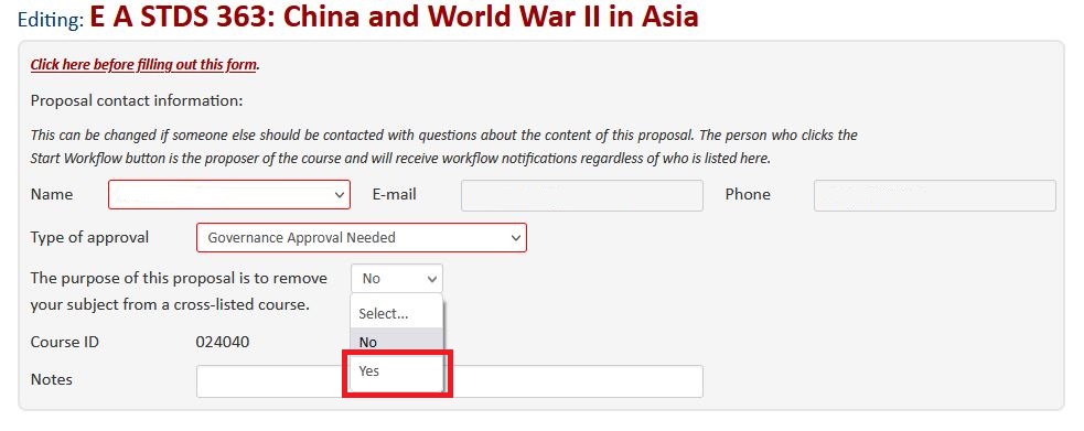 Displays the question on the form with the drop down of No or Yes.