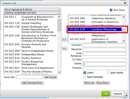 DY SCI 378 selected in the course list.