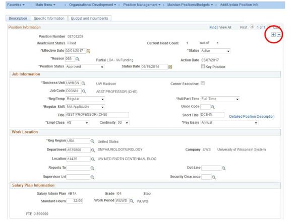 Add row in update position data 