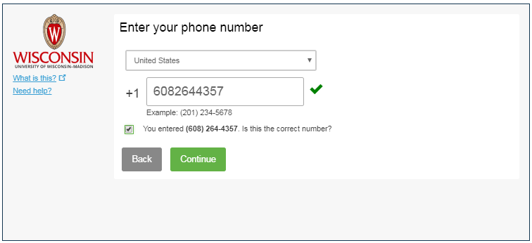 Prompt for phone number in the available field