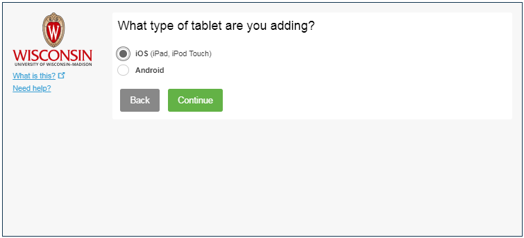 Select the operating system of the tablet