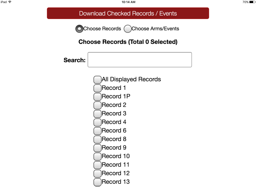 Download Specific Records Screenshot