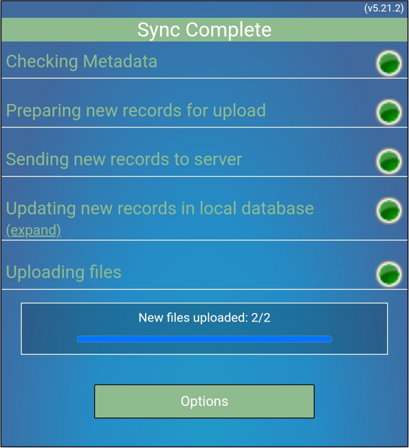 Sync Complete Screenshot