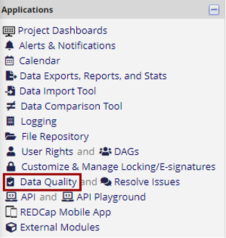 DRW Data Quality in Menu