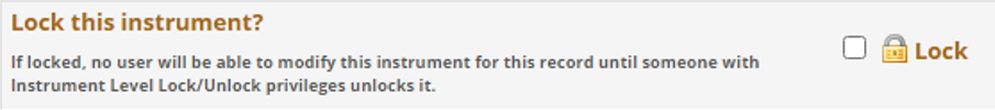 Lock Instrument Options