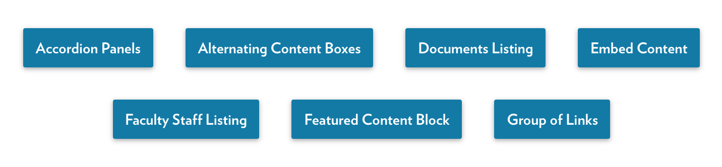 Example of button cloud showing several blue buttons in two rows of content.